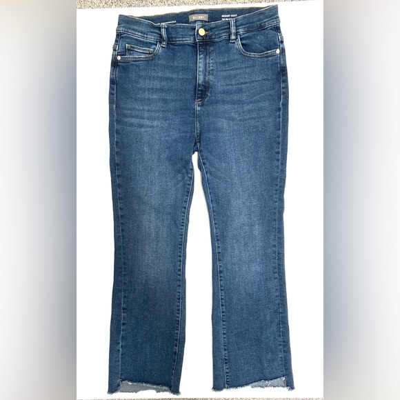 DL1961 Bridget Boot High Rise Instasculpt Crop Seacliff Frayed 31 - Picture 1 of 8